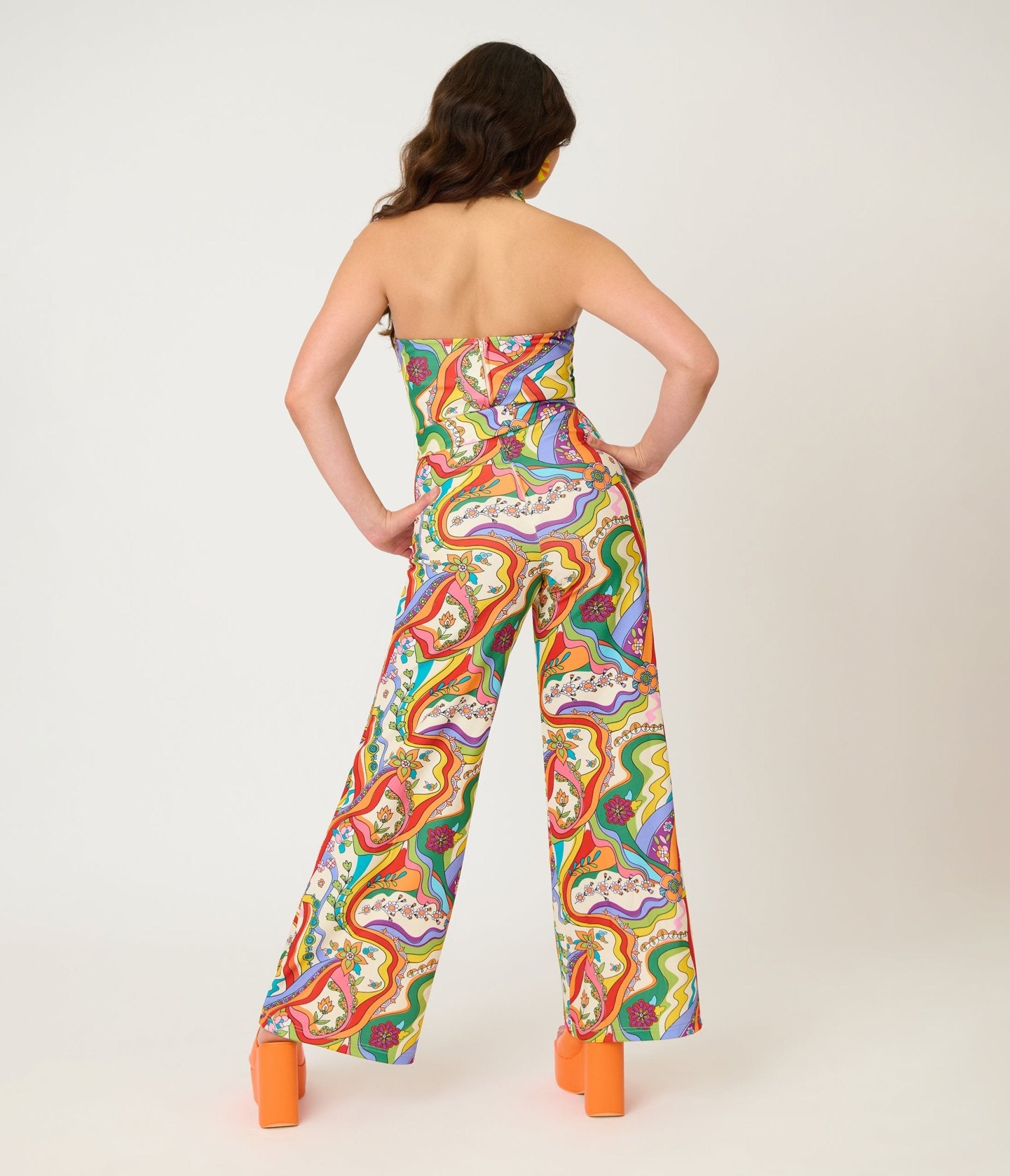 Smak Parlour Psychedelic Rainbow Glamour Goddess Jumpsuit - Unique Vintage - Womens, BOTTOMS, ROMPERS AND JUMPSUITS