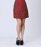 Smak Parlour Red Plaid A - Line Mini Skirt - Unique Vintage - Womens, BOTTOMS, SKIRTS