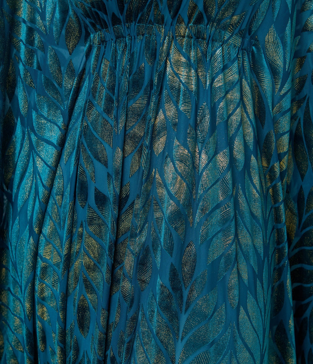 Smak Parlour Teal Velvet Burnout Batwing Caftan - Unique Vintage - Caftans