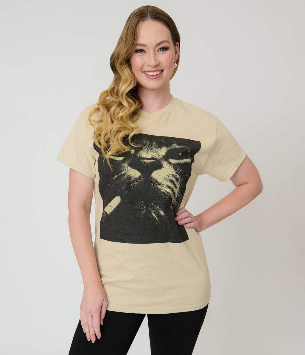 Smoking Cat Unisex Graphic Tee - Unique Vintage - Womens, GRAPHIC TEES, TEES