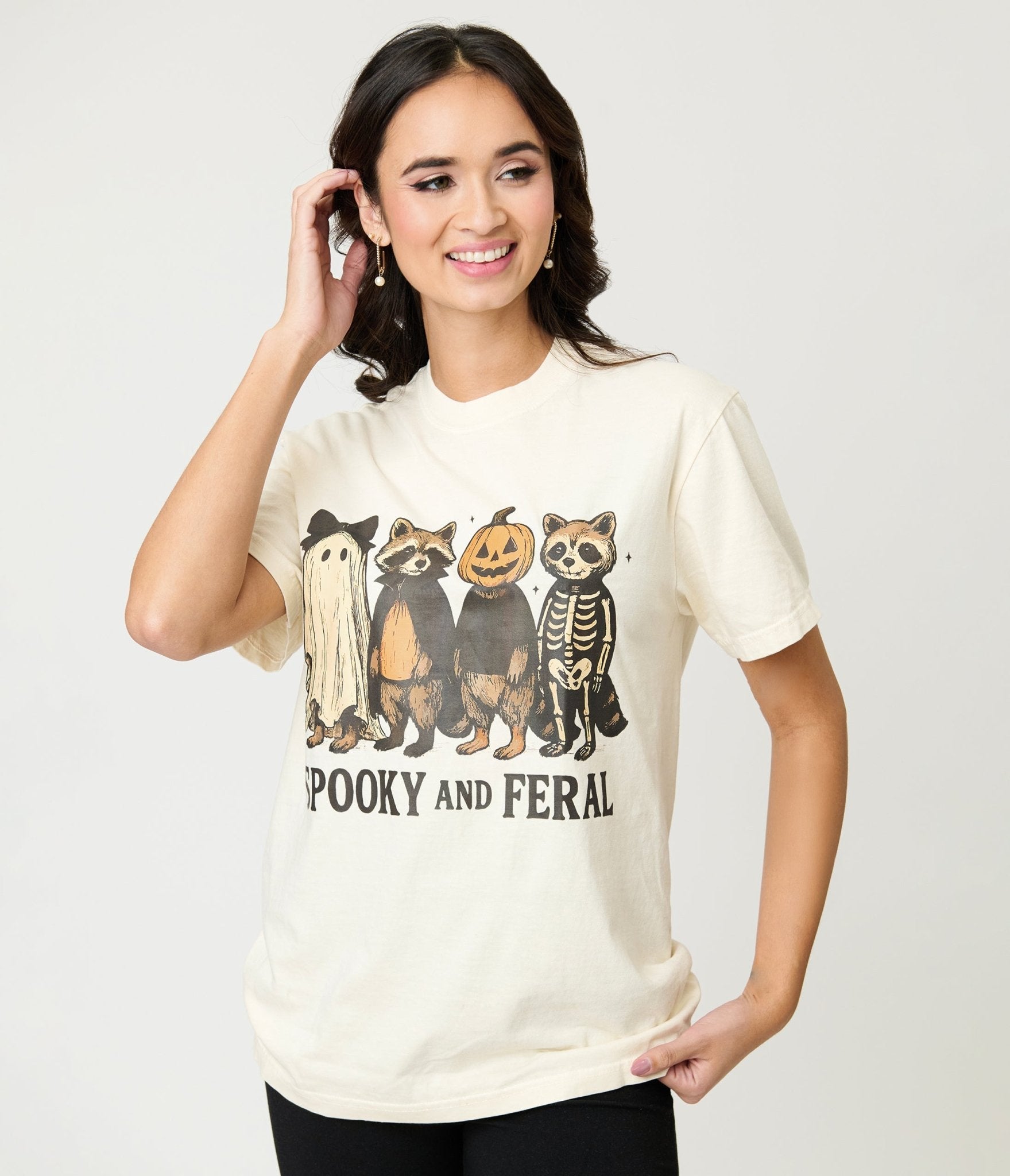 Spooky & Feral Raccoon Unisex Graphic Tee - Unique Vintage - Womens, GRAPHIC TEES, TEES