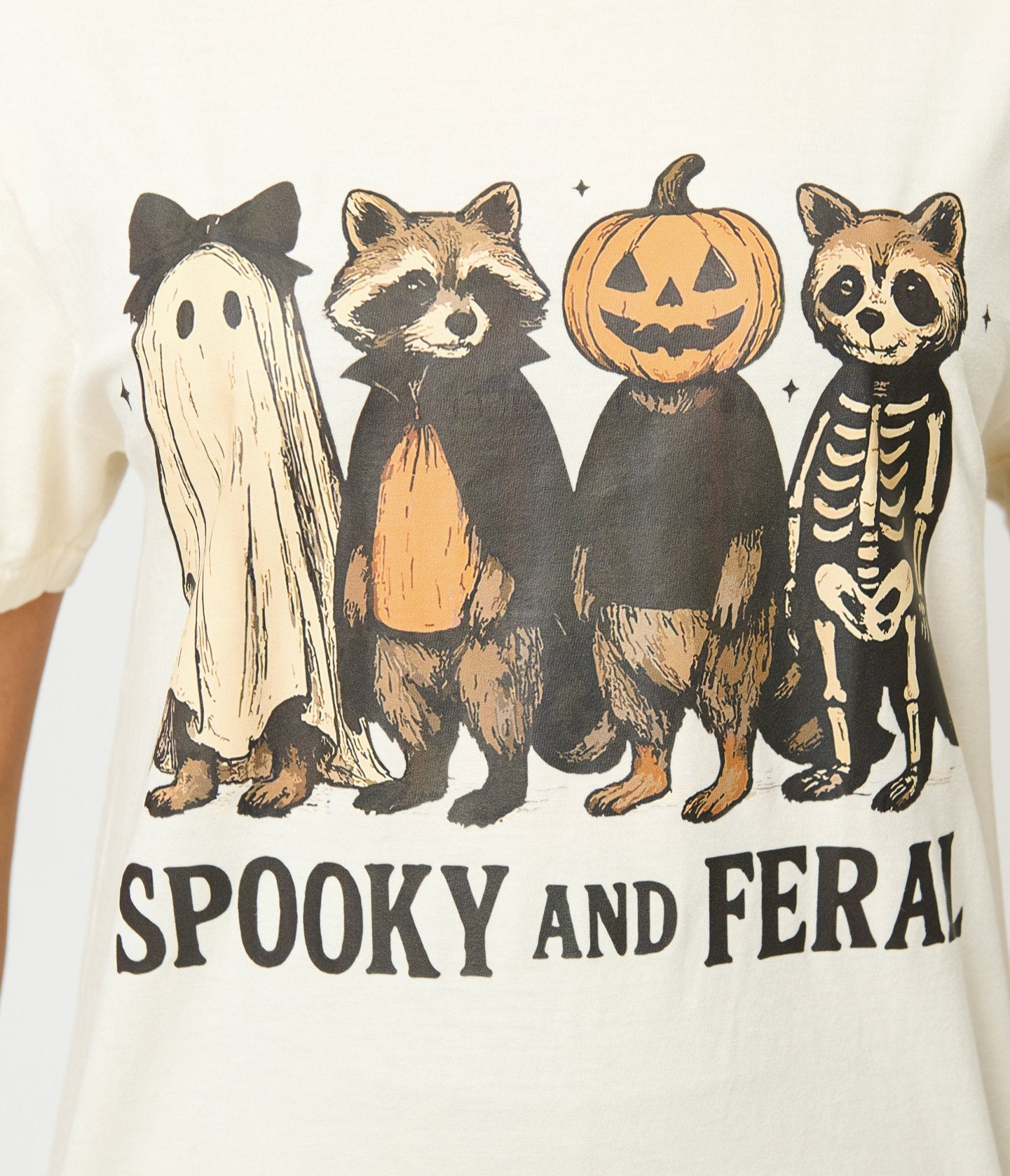 Spooky & Feral Raccoon Unisex Graphic Tee - Unique Vintage - Womens, GRAPHIC TEES, TEES