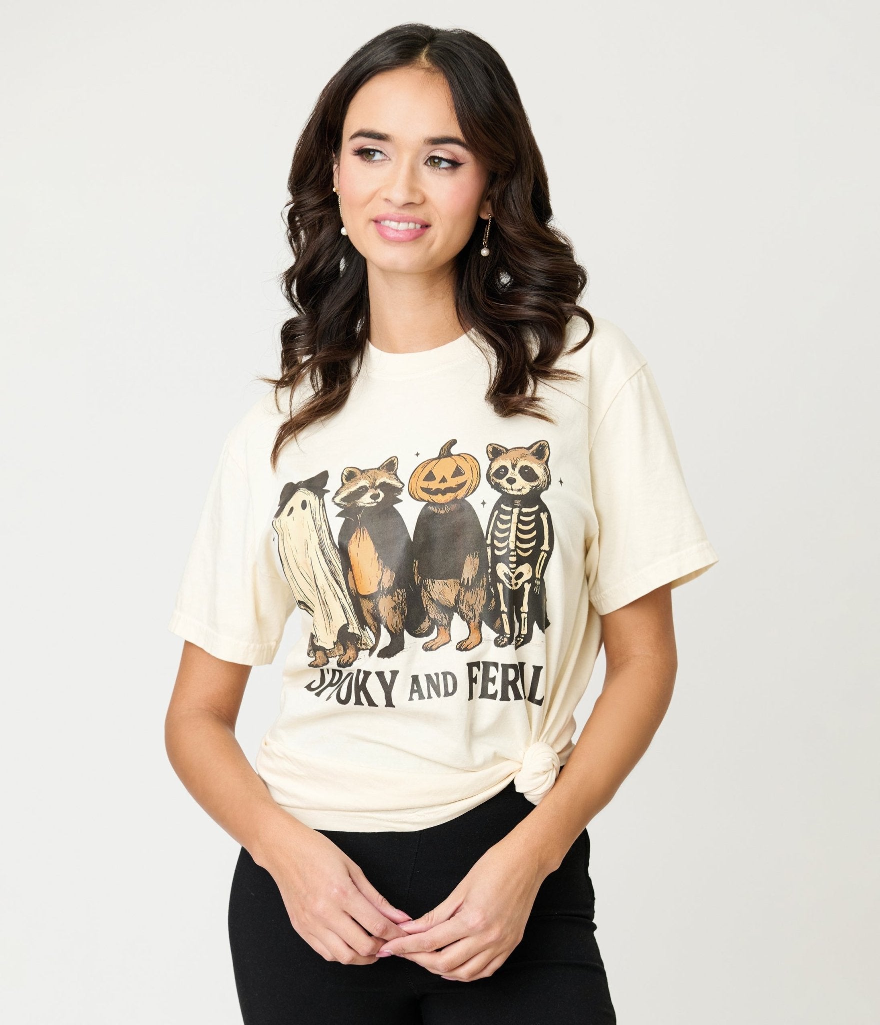 Spooky & Feral Raccoon Unisex Graphic Tee - Unique Vintage - Womens, GRAPHIC TEES, TEES