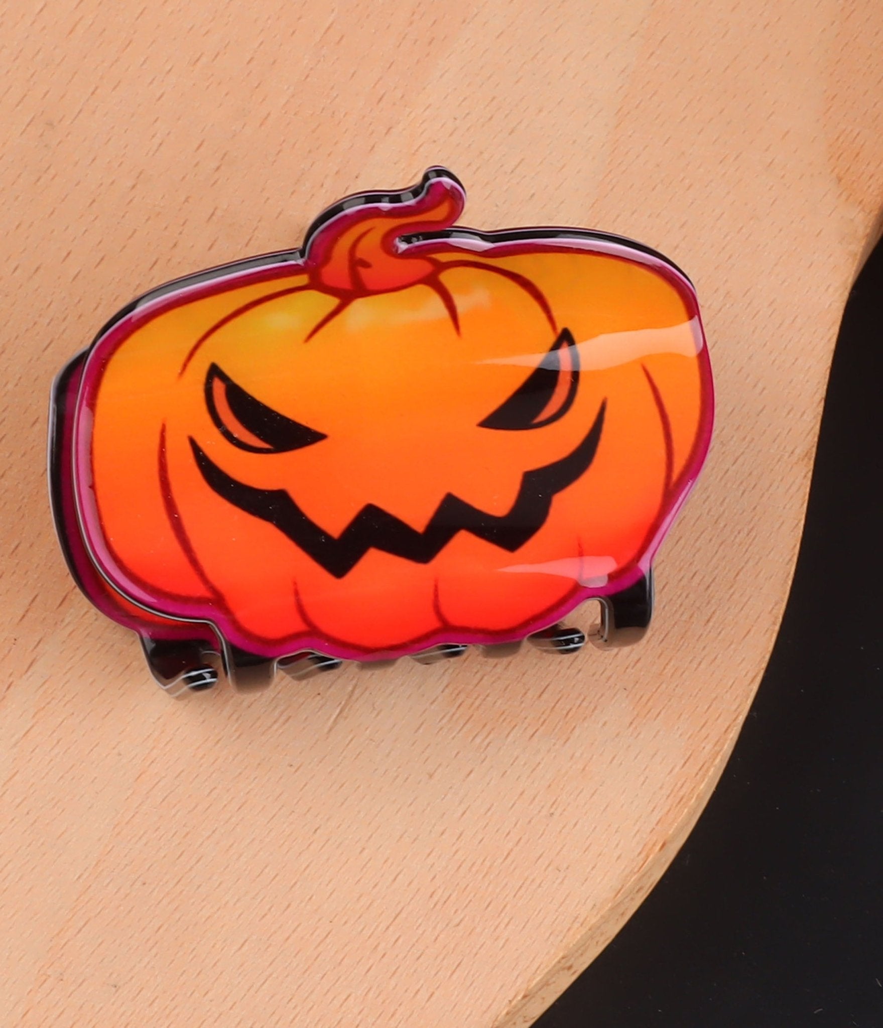 Spooky Pumpkin Hair Clip - Unique Vintage - Womens, ACCESSORIES, HAIR