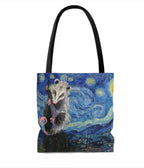 Starry Opossum Night Tote Bag - Unique Vintage - Womens, ACCESSORIES, GIFTS/HOME