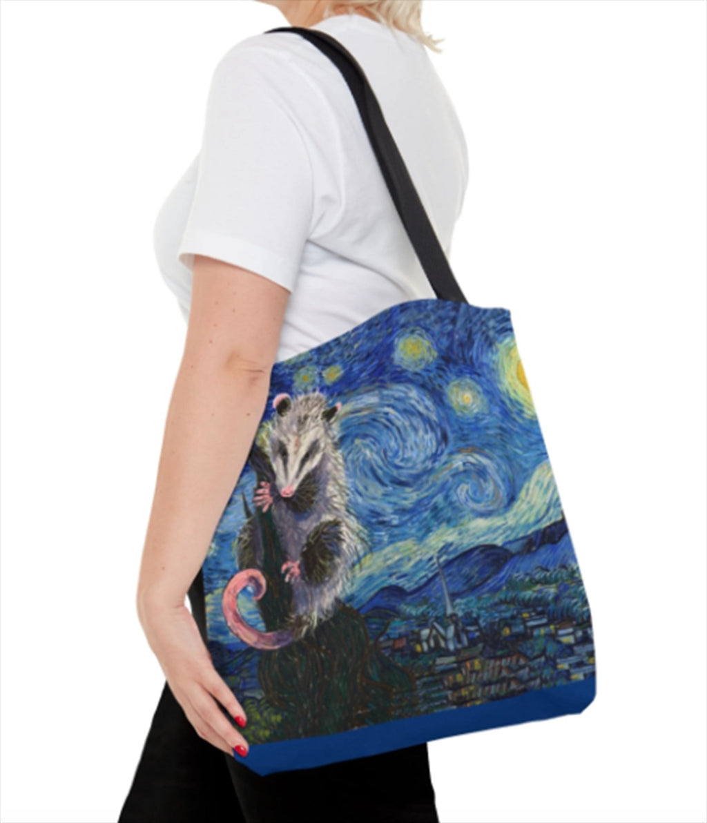 Starry Opossum Night Tote Bag - Unique Vintage - Womens, ACCESSORIES, GIFTS/HOME