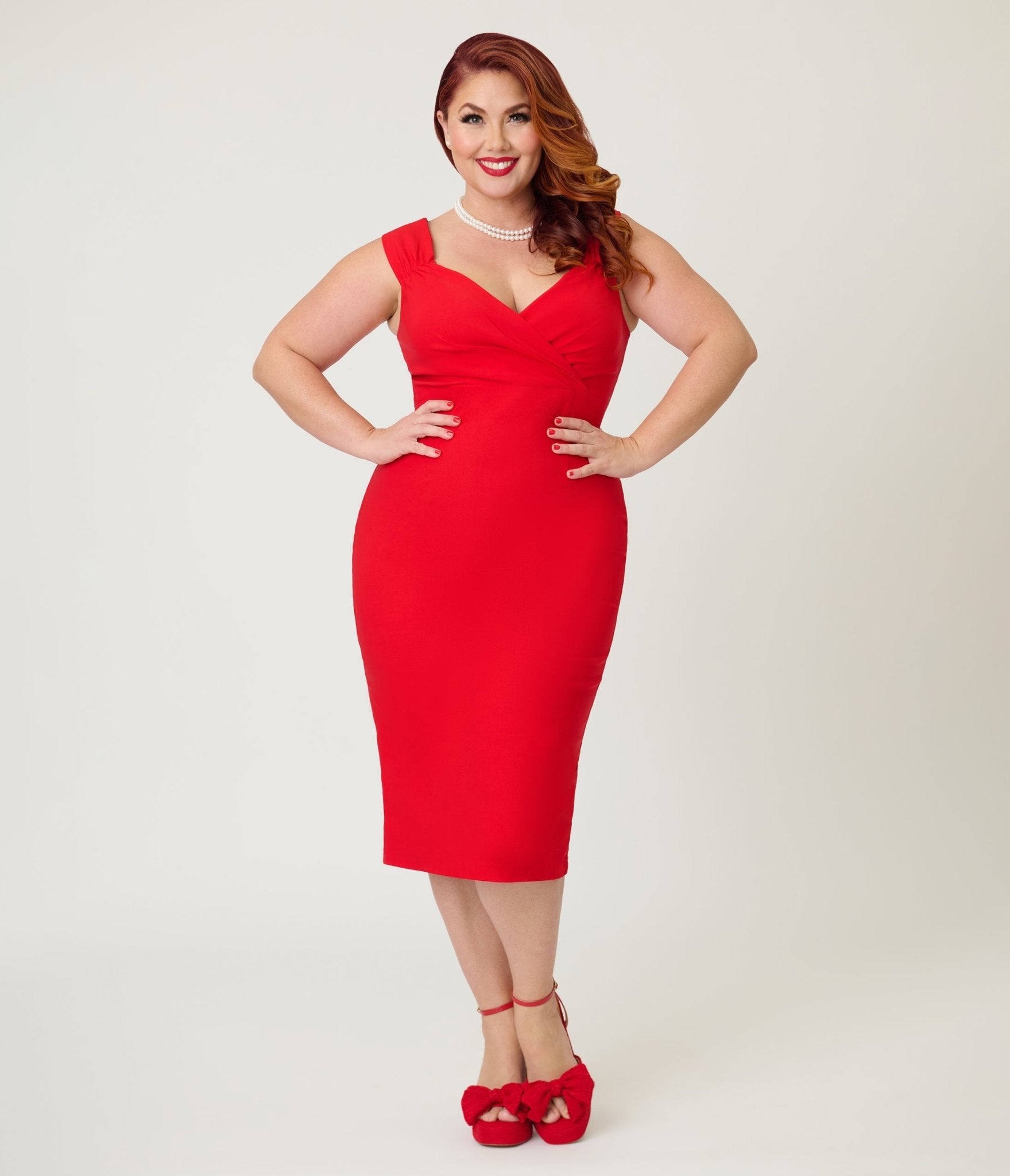 Steady Plus Size Red Diva Dress - Unique Vintage - Womens, DRESSES, MIDI