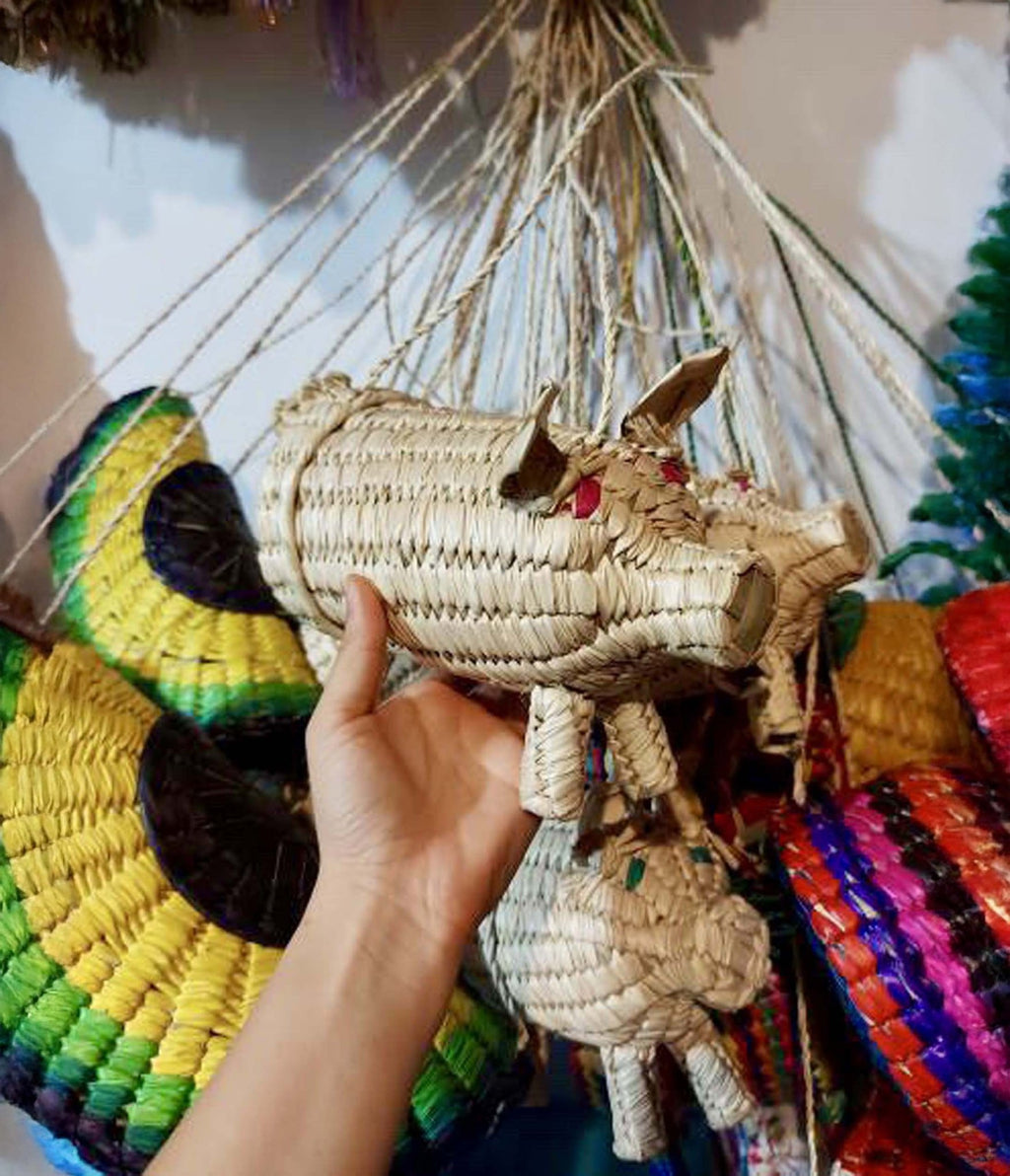 Straw Piggy Shoulder Bag - Unique Vintage - Womens, ACCESSORIES, HANDBAGS