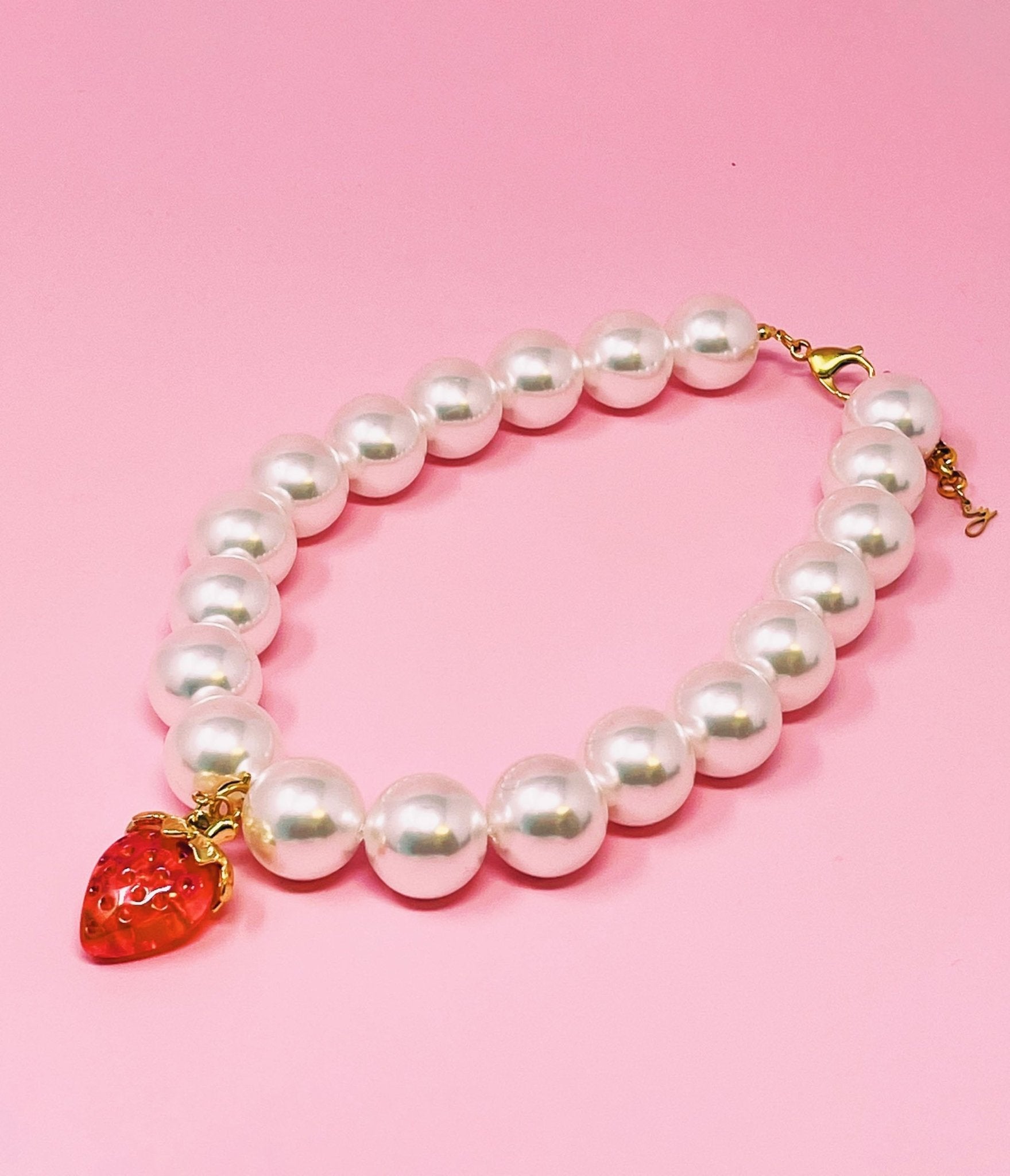 Strawberry Bauble Necklace - Unique Vintage - Womens, ACCESSORIES, JEWELRY