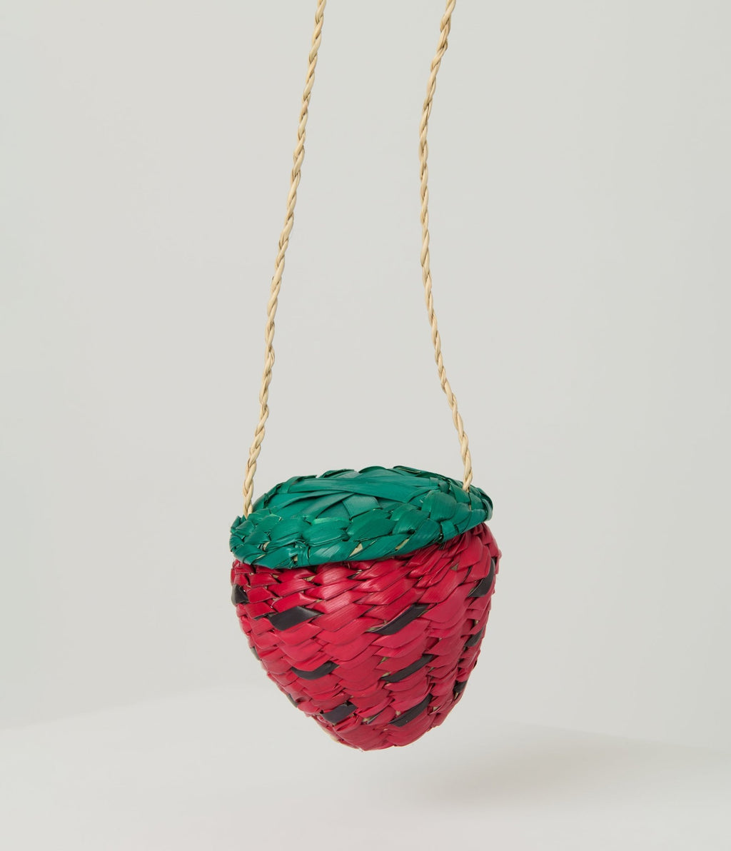 Strawberry Straw Shoulder Bag - Unique Vintage - Womens, ACCESSORIES, HANDBAGS