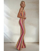Striped Denim Belted Jumpsuit - Unique Vintage - Womens, BOTTOMS, ROMPERS AND JUMPSUITS