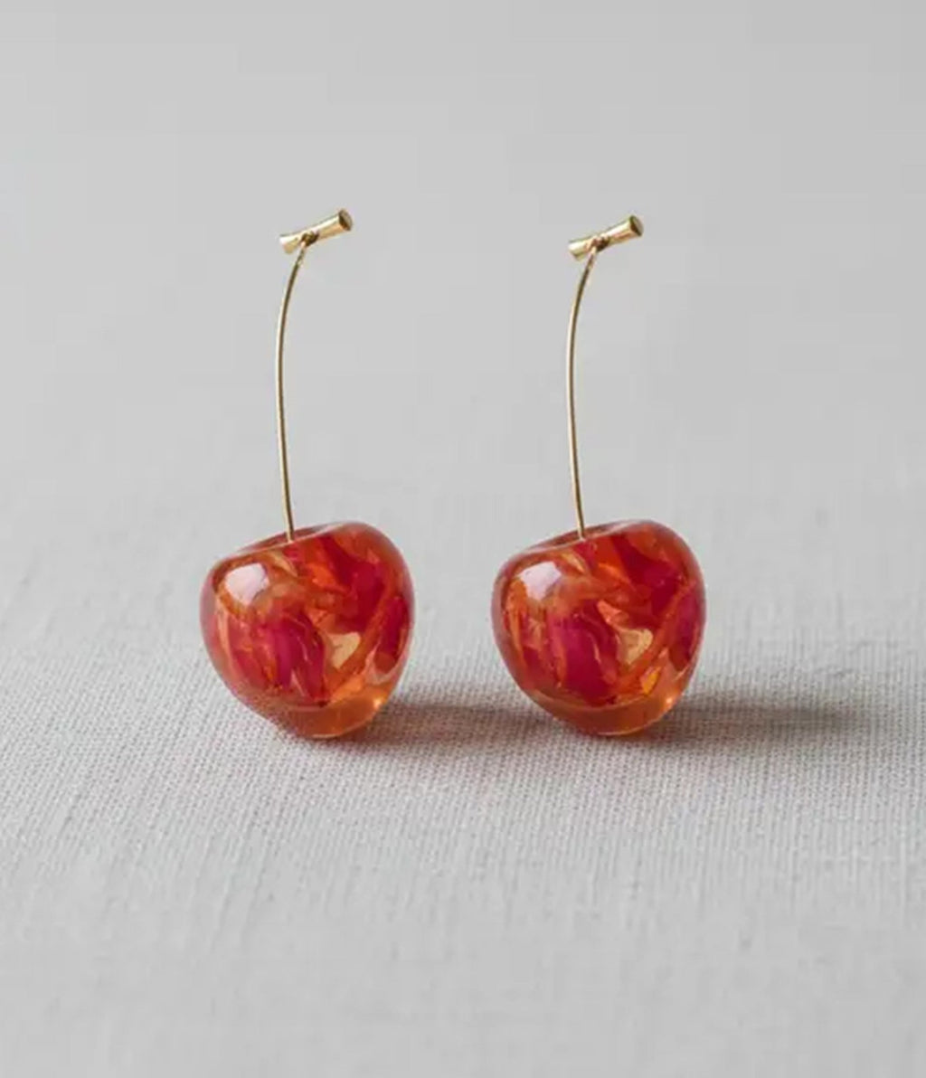 Sweet Sunrise Cherry Earrings - Unique Vintage - Womens, ACCESSORIES, JEWELRY