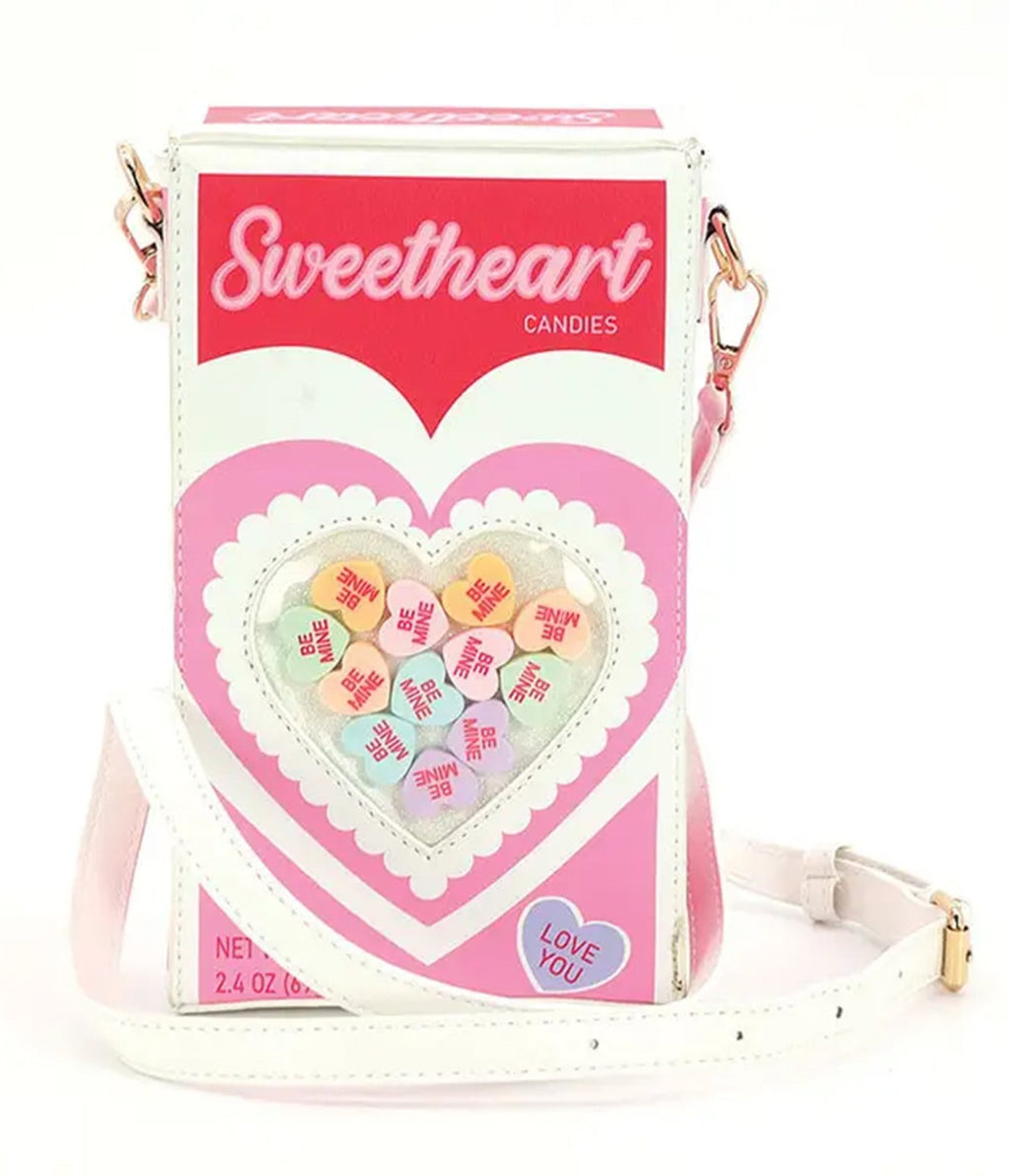 Sweetheart Leatherette Crossbody Bag - Unique Vintage - Womens, ACCESSORIES, HANDBAGS