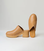 Tan Clog Heels - Unique Vintage - Womens, SHOES, HEELS