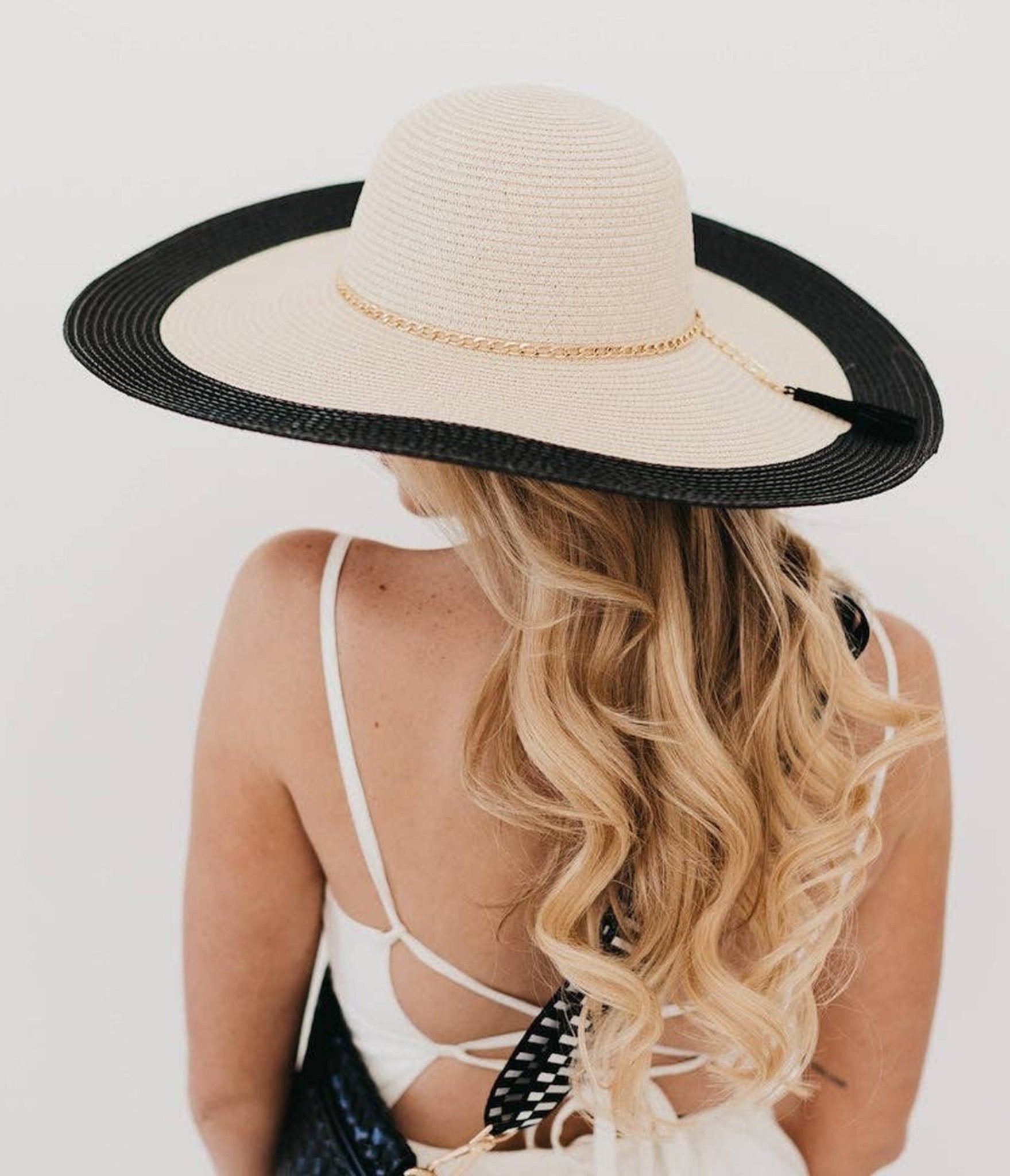 Tan Miami Summer Wide Floppy Hat - Unique Vintage - Womens, ACCESSORIES, HATS