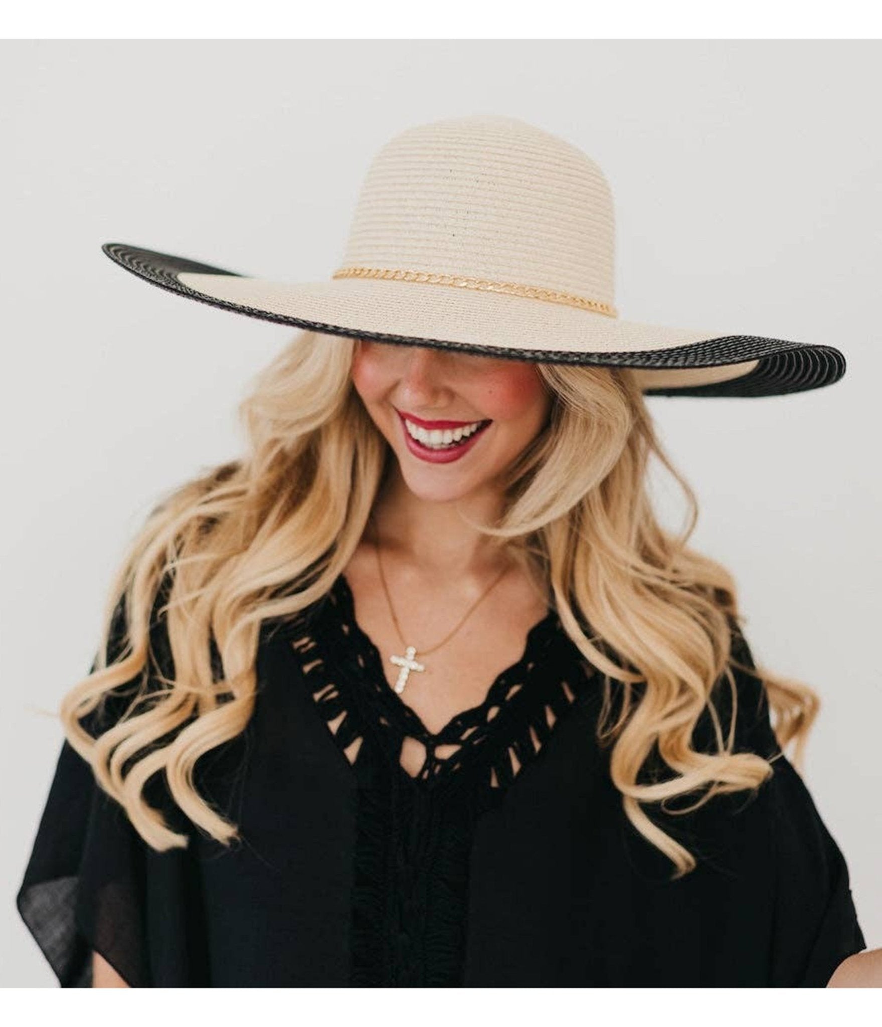 Tan Miami Summer Wide Floppy Hat - Unique Vintage - Womens, ACCESSORIES, HATS