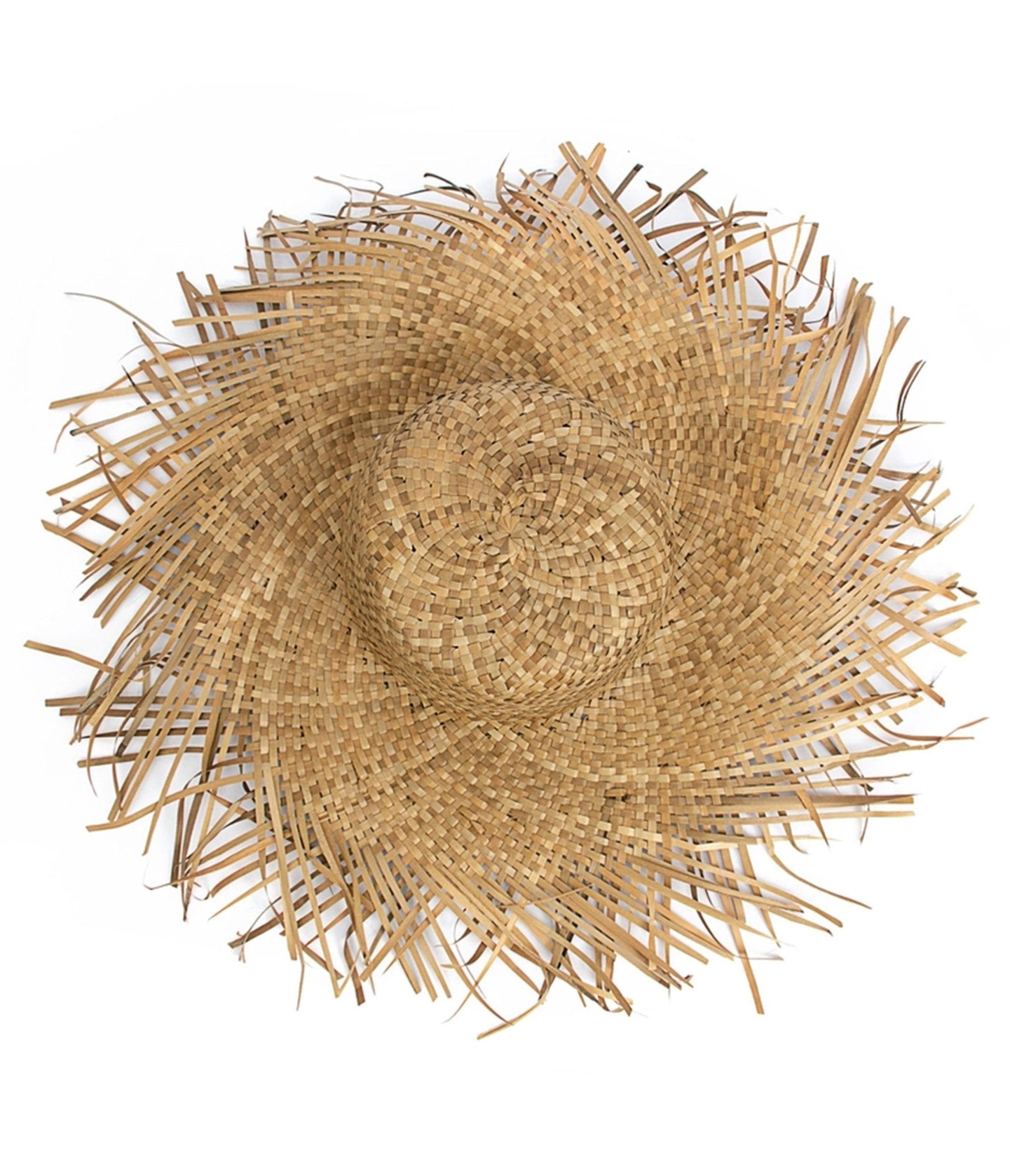 Tan Raffia Frayed Edge Hat - Unique Vintage - Womens, ACCESSORIES, HATS