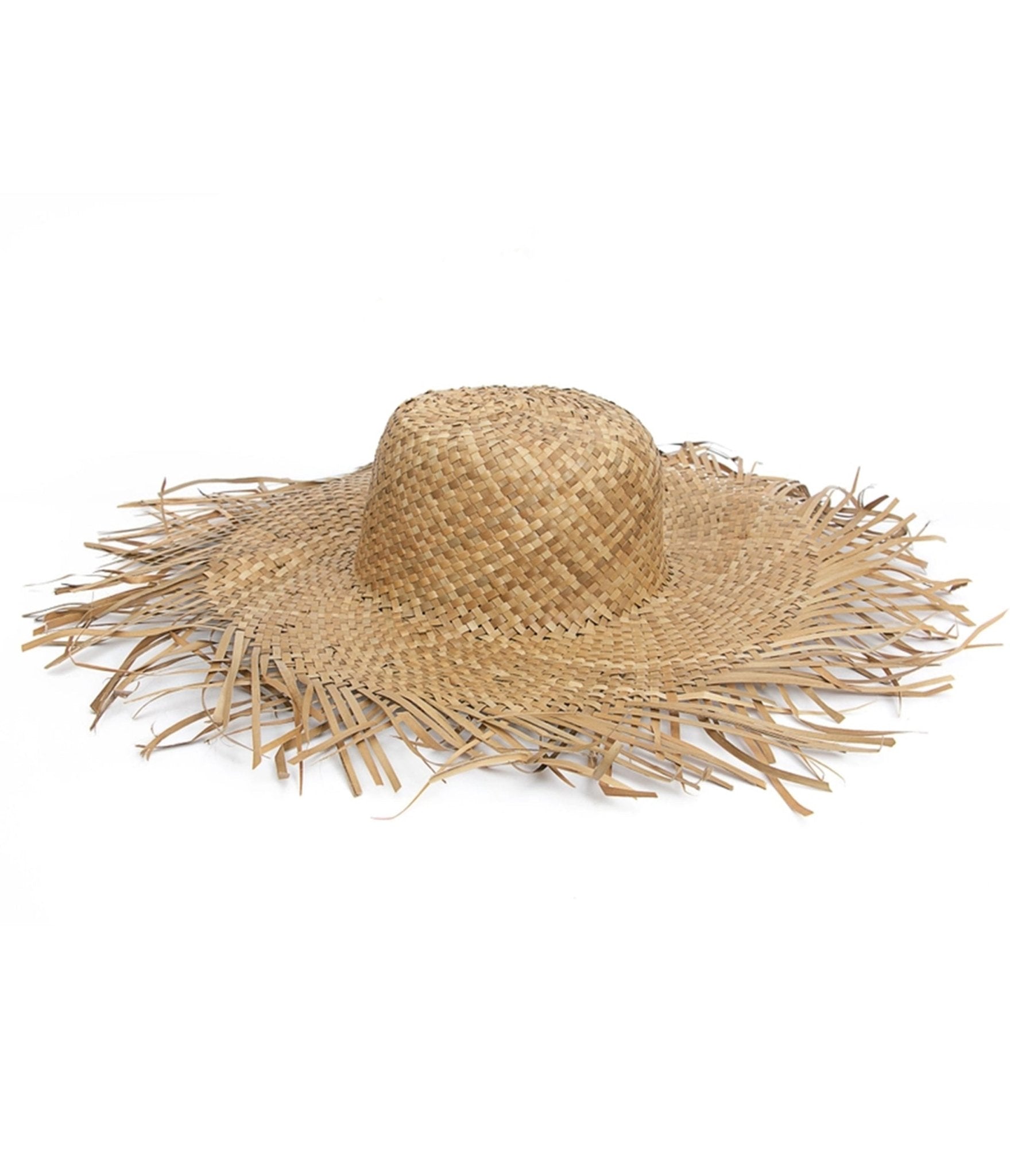 Tan Raffia Frayed Edge Hat - Unique Vintage - Womens, ACCESSORIES, HATS