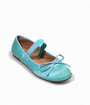 Teal Satin Ballet Flats
