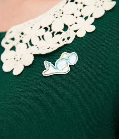 The Golden Girls x Unique Vintage Green & White Lace Sophia Bookworm Cardigan - Unique Vintage - Womens, TOPS, SWEATERS