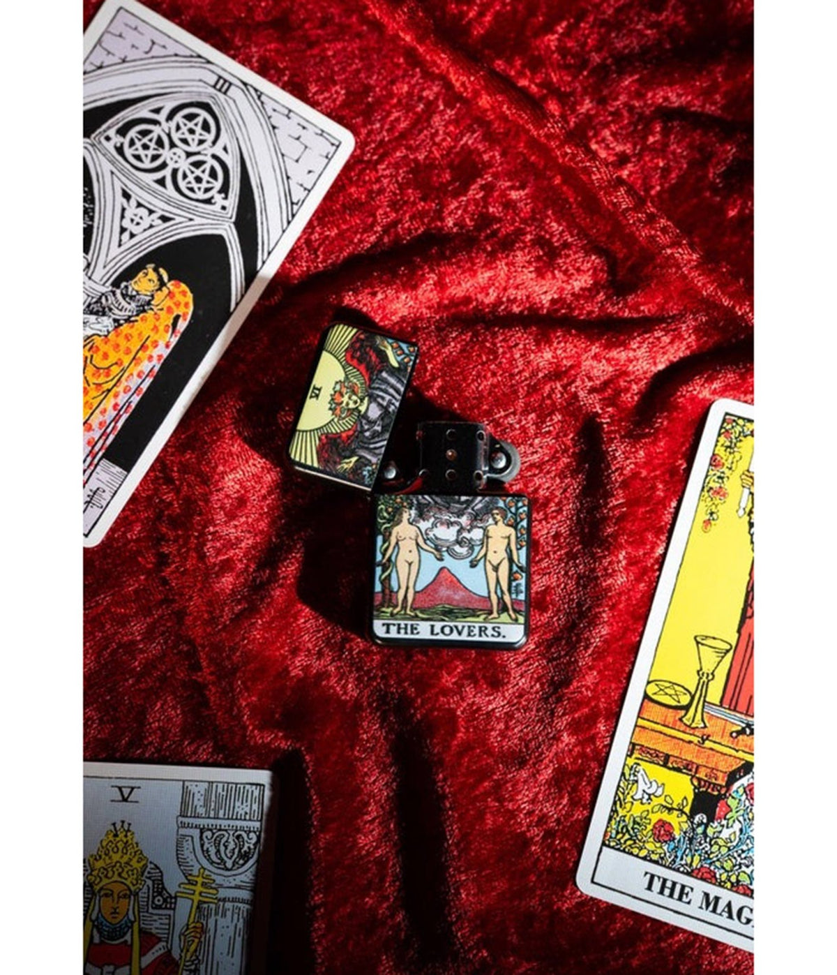 The Lovers Tarot Card Refillable Metal Lighter - Unique Vintage - Lighter