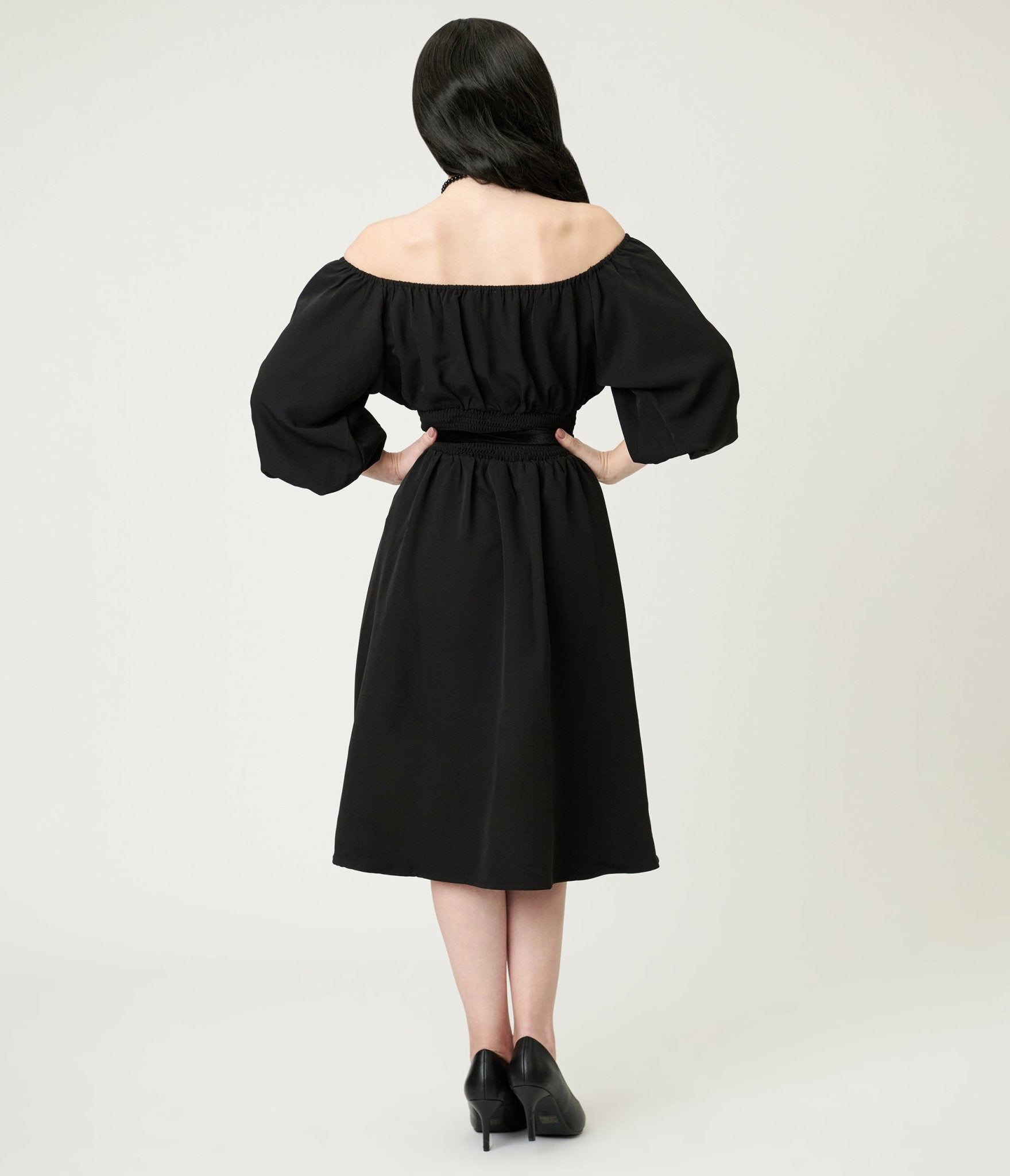 The Oblong Box Shop Black Eva Swing Dress - Unique Vintage - Womens, DRESSES, SWING