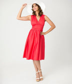 Timeless London Red Candace Swing Dress - Unique Vintage - Womens, DRESSES, SWING