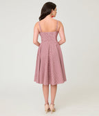 Timeless London Red Gingham Button Detail Swing Dress - Unique Vintage - Womens, DRESSES, SWING