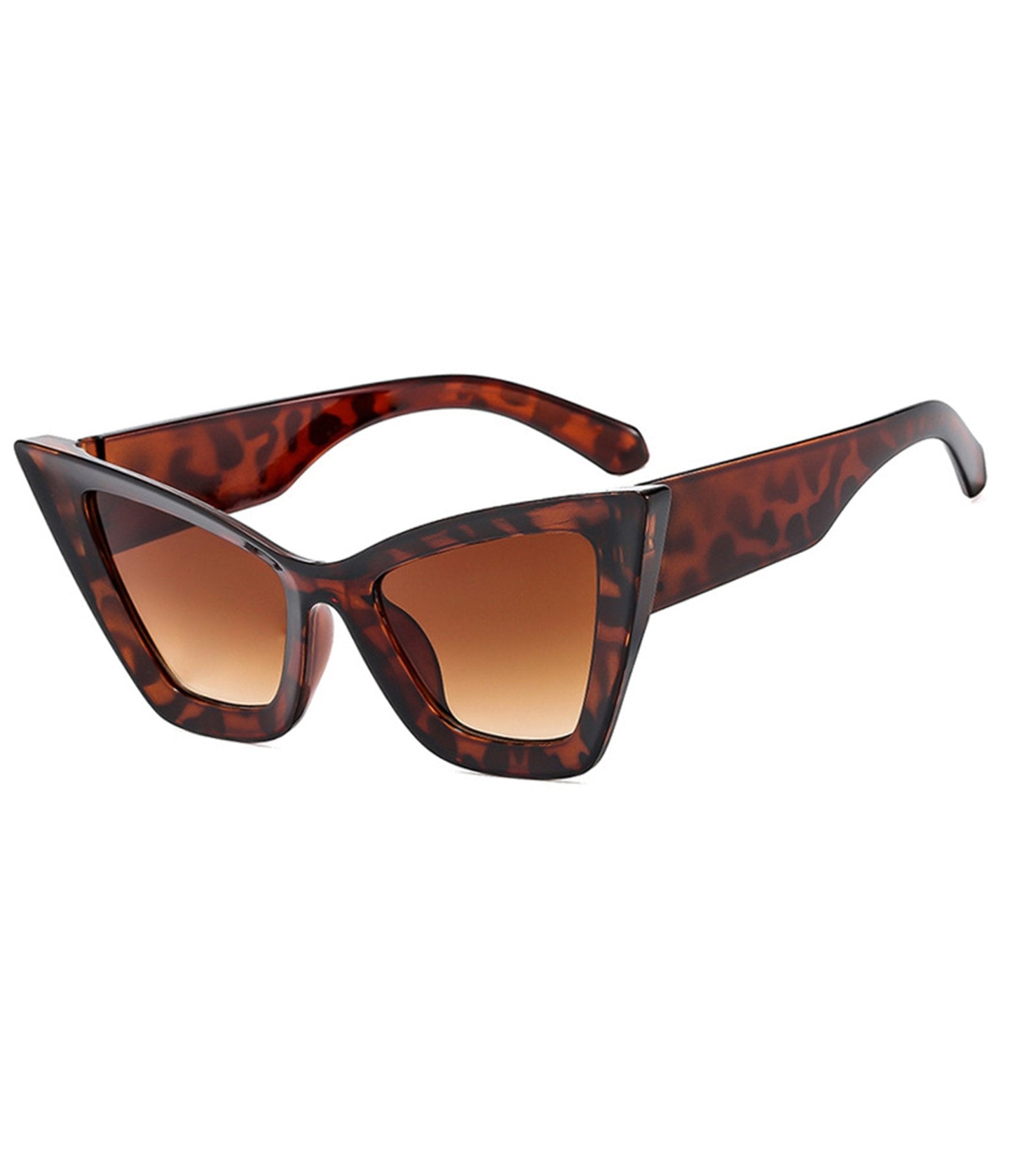 Tortoise Shell Large Frame Cat Eye Sunglasses – Unique Vintage