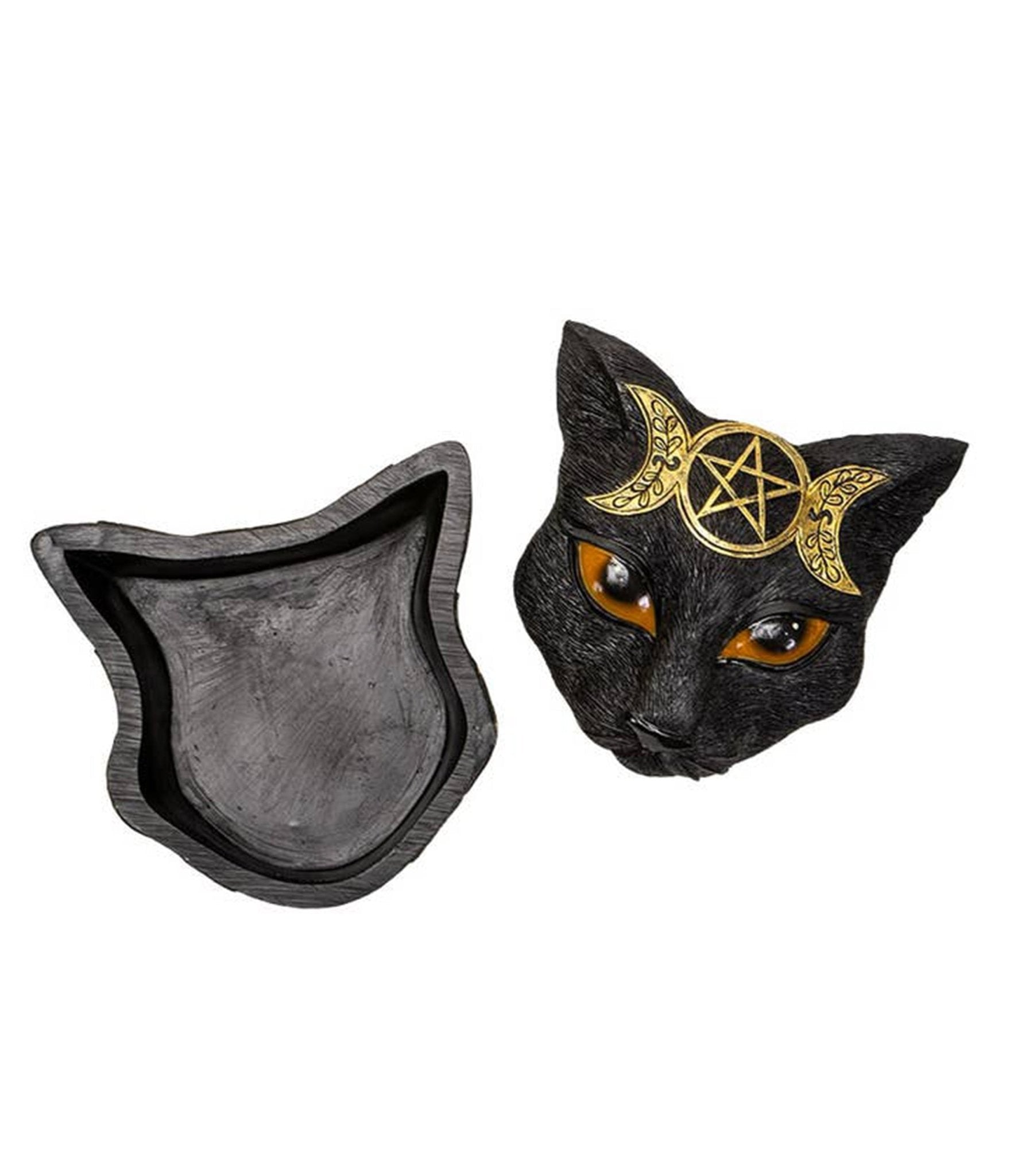 Triple Moon Black Cat Trinket Box