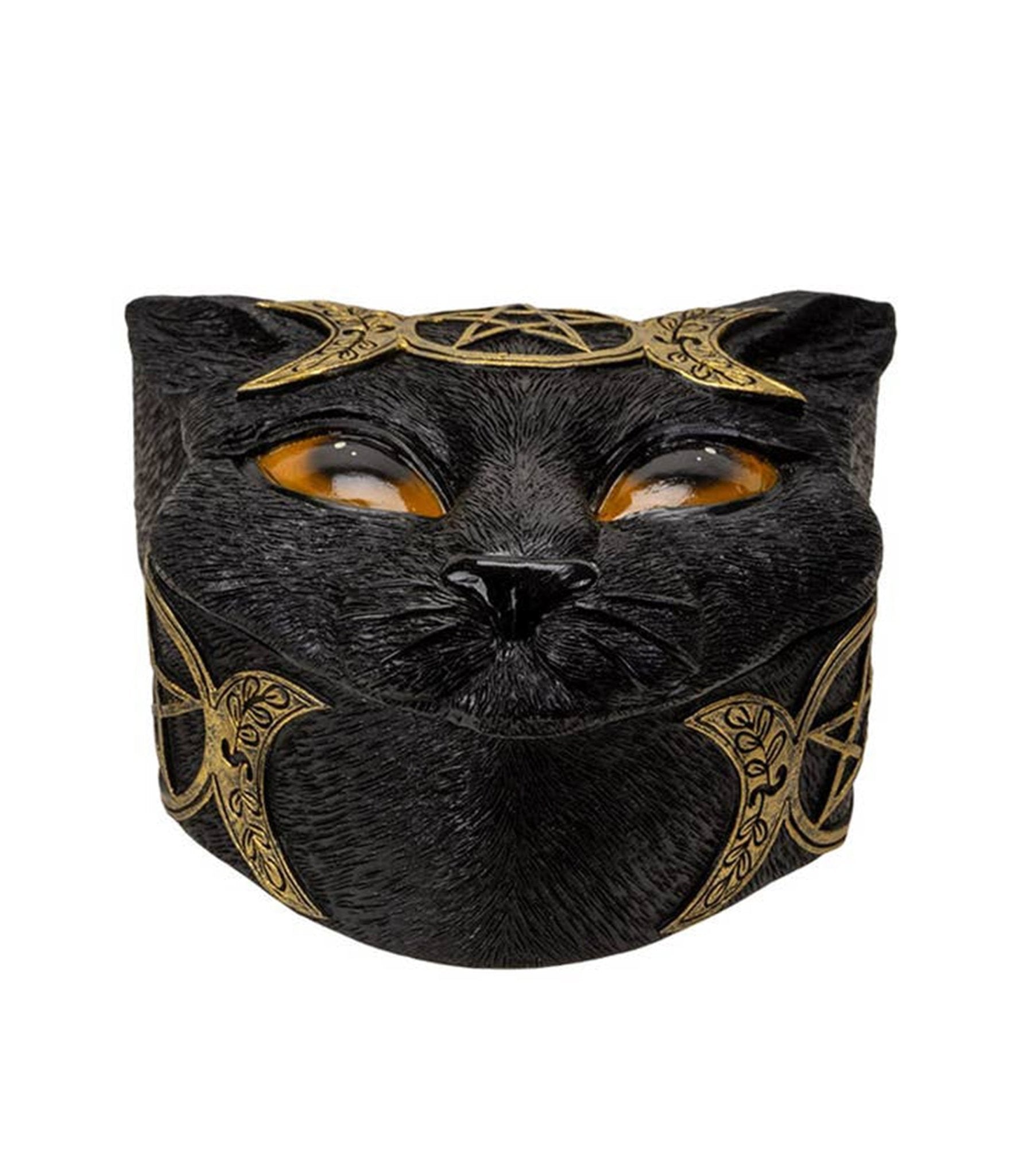 Triple Moon Black Cat Trinket Box