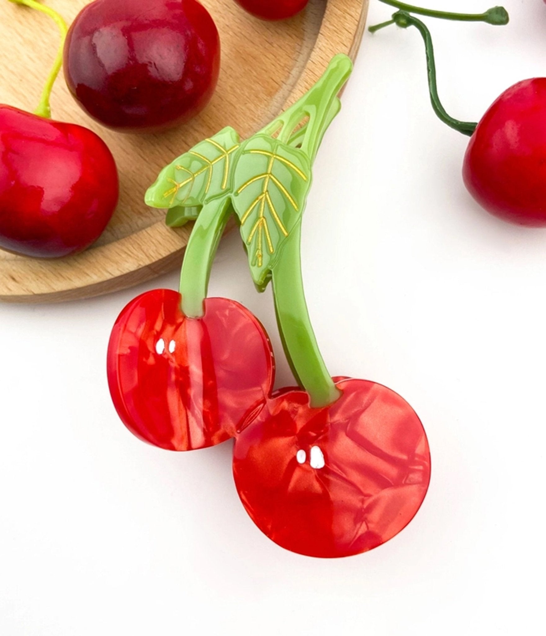 Twin Cherries Hair Clip - Unique Vintage - Womens, ACCESSORIES, HAIR