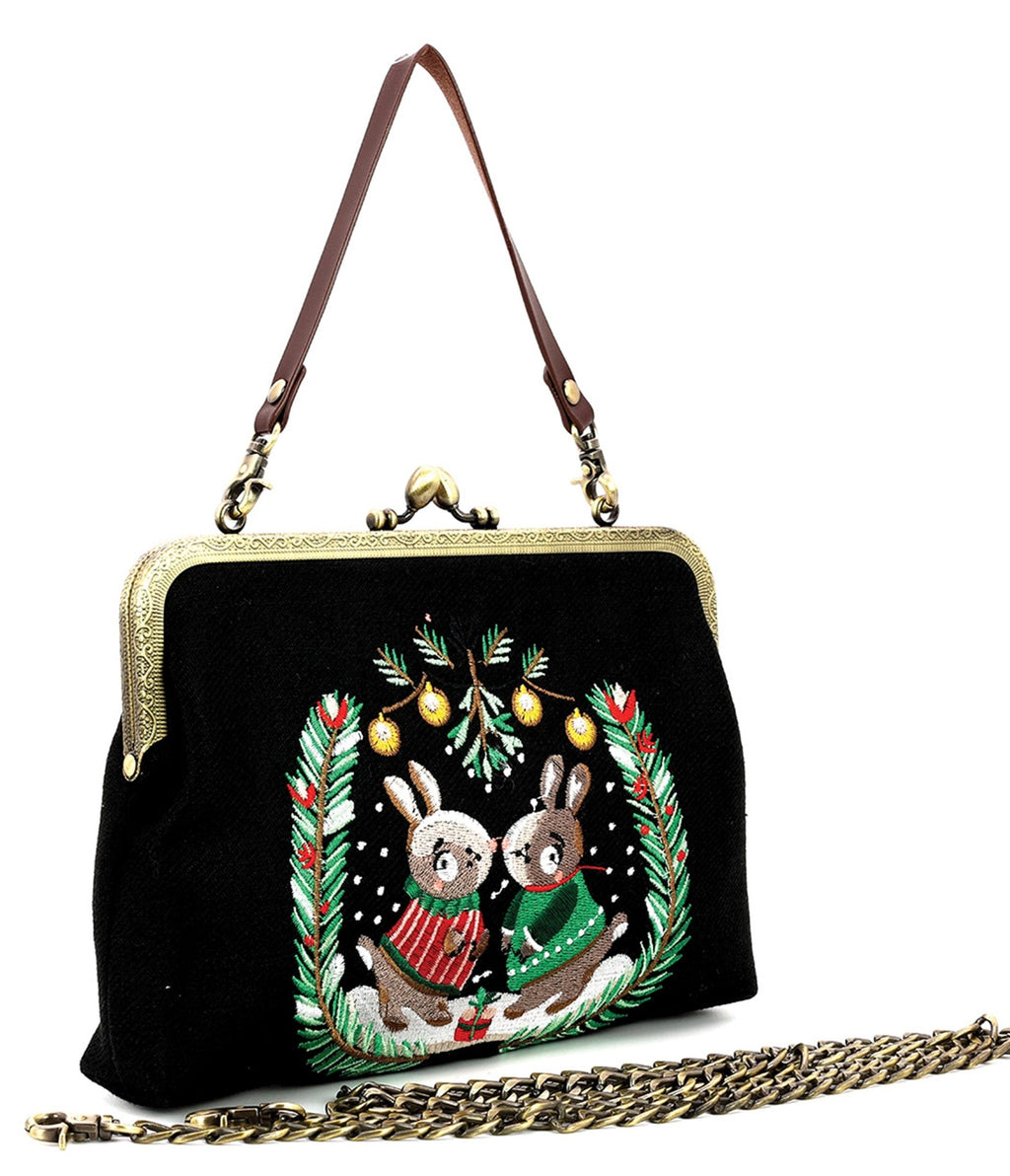 Under The Mistletoe Bunnies Handbags - Unique Vintage - Womens, ACCESSORIES, HANDBAGS