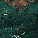 Unique Vintage 1920s Emerald Beaded Nadine Flapper Dress - Unique Vintage - Womens, FLAPPER, SLEEVED BEADED