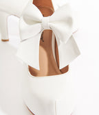 Unique Vintage 1920s White Bow Mary Jane Heels - Unique Vintage - Womens, SHOES, HEELS