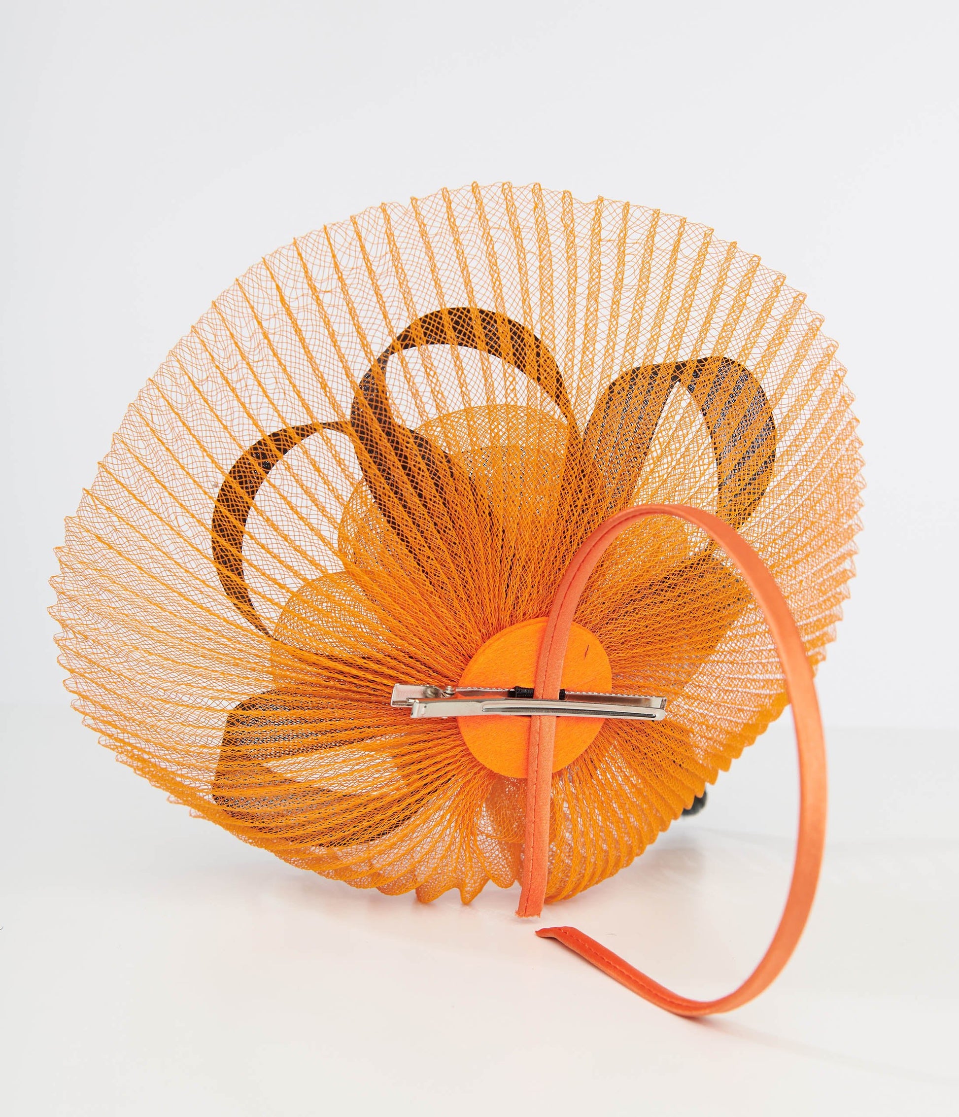 Unique Vintage 1930s Orange & Black Halloween Fascinator - Unique Vintage - Womens, HALLOWEEN, ACCESSORIES