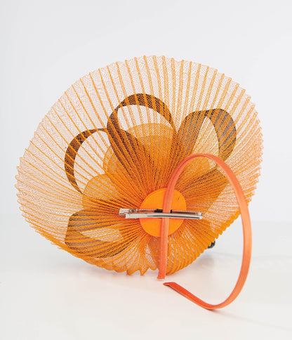 Unique Vintage 1930s Orange & Black Halloween Fascinator - Unique Vintage - Womens, HALLOWEEN, ACCESSORIES