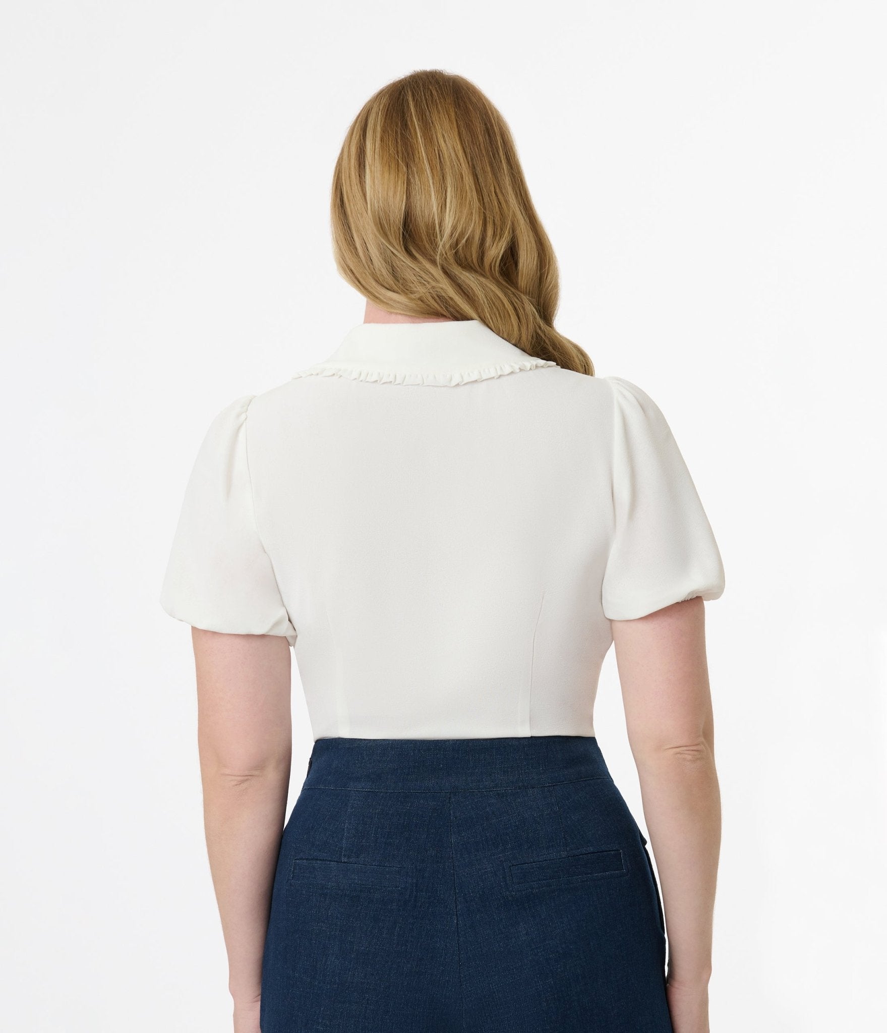 Unique Vintage 1930s White Oversized Collar Blouse - Unique Vintage - Womens, TOPS, WOVEN TOPS