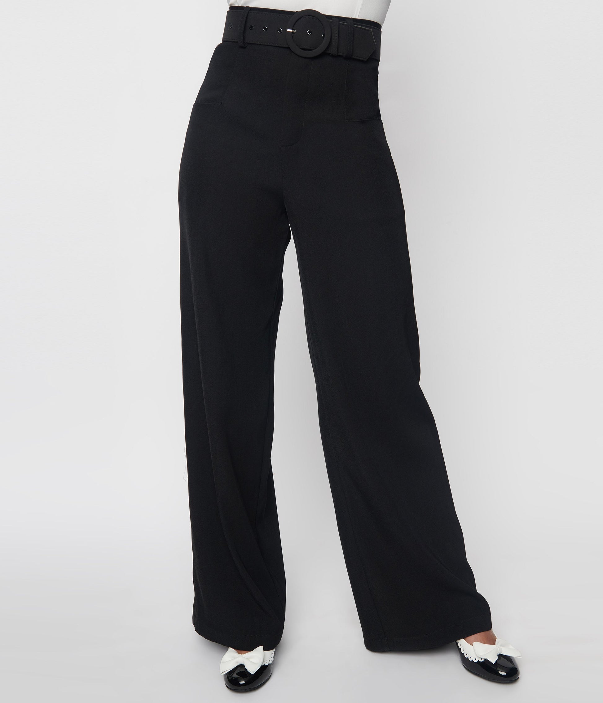 Unique Vintage 1940s Black Ginger Pants - Unique Vintage - Womens, BOTTOMS, PANTS