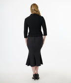 Unique Vintage 1940s Black Trumpet Skirt - Unique Vintage - Womens, BOTTOMS, SKIRTS