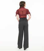 Unique Vintage 1940s Black & White Pin Stripe High Waist Sailor Ginger Pants - Unique Vintage - Womens, BOTTOMS, SKIRTS