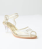 Unique Vintage 1940's Clear Rhinestone Kitten Heels - Unique Vintage - Womens, SHOES, HEELS