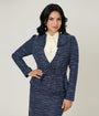Unique Vintage 1940s Navy & White Tweed Belted Jacket