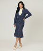 Unique Vintage 1940s Navy & White Tweed Tina Trumpet Skirt