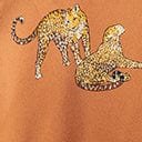 Unique Vintage 1940s Rust & Leopard Cat Print Swing Dress - Unique Vintage - Womens, DRESSES, SWING
