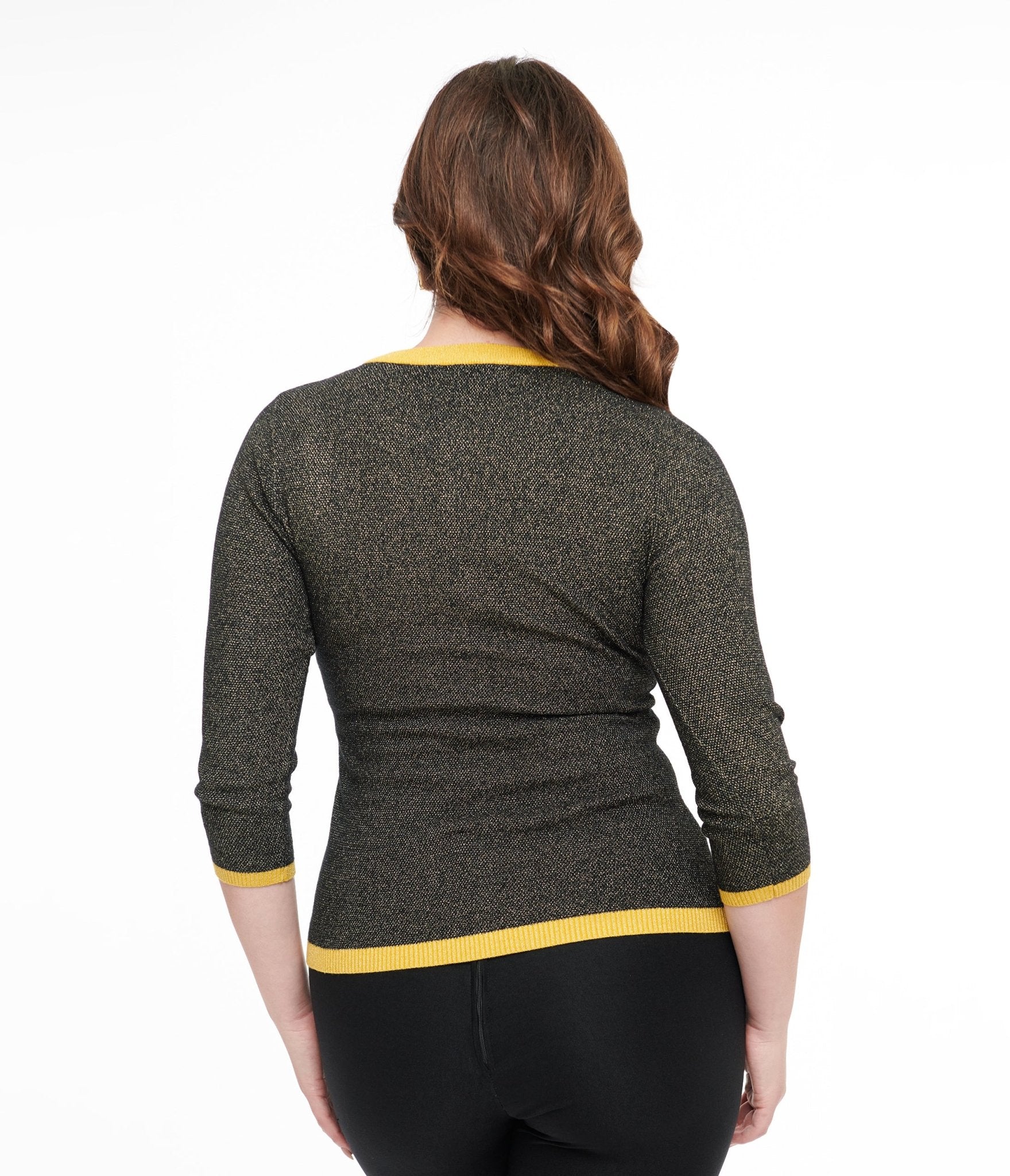Unique Vintage 1950s Black & Gold Peacock Feather Embroidered Bookworm Cardigan - Unique Vintage - Womens, TOPS, SWEATERS