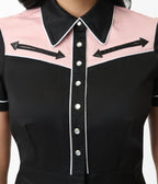 Unique Vintage 1950s Black & Pink Rodeo Ready Romper - Unique Vintage - Womens, BOTTOMS, ROMPERS AND JUMPSUITS