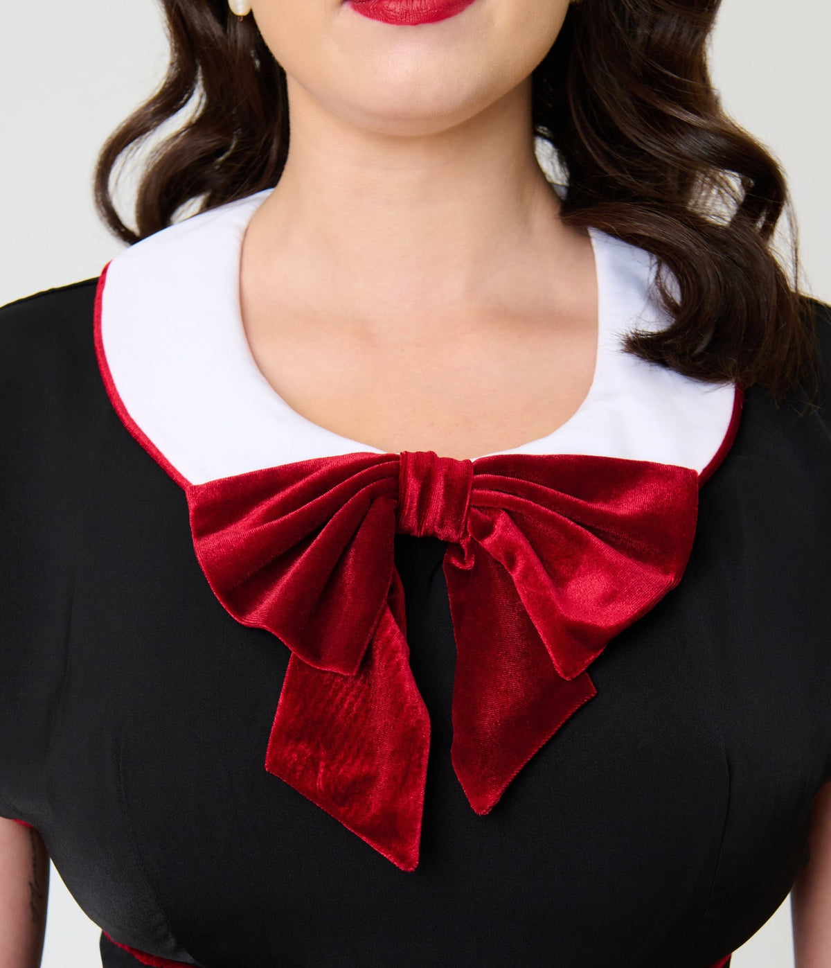 Unique Vintage 1950s Black & Red Cheryl Swing Dress - Unique Vintage -