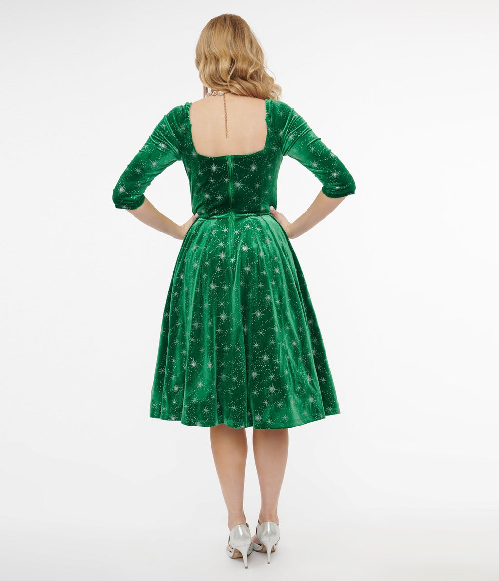 green 1950s dress Vintage Stripe ALEXANDRA-KING This is a general size suggestion 1950s Cocktail Dress | Emerald