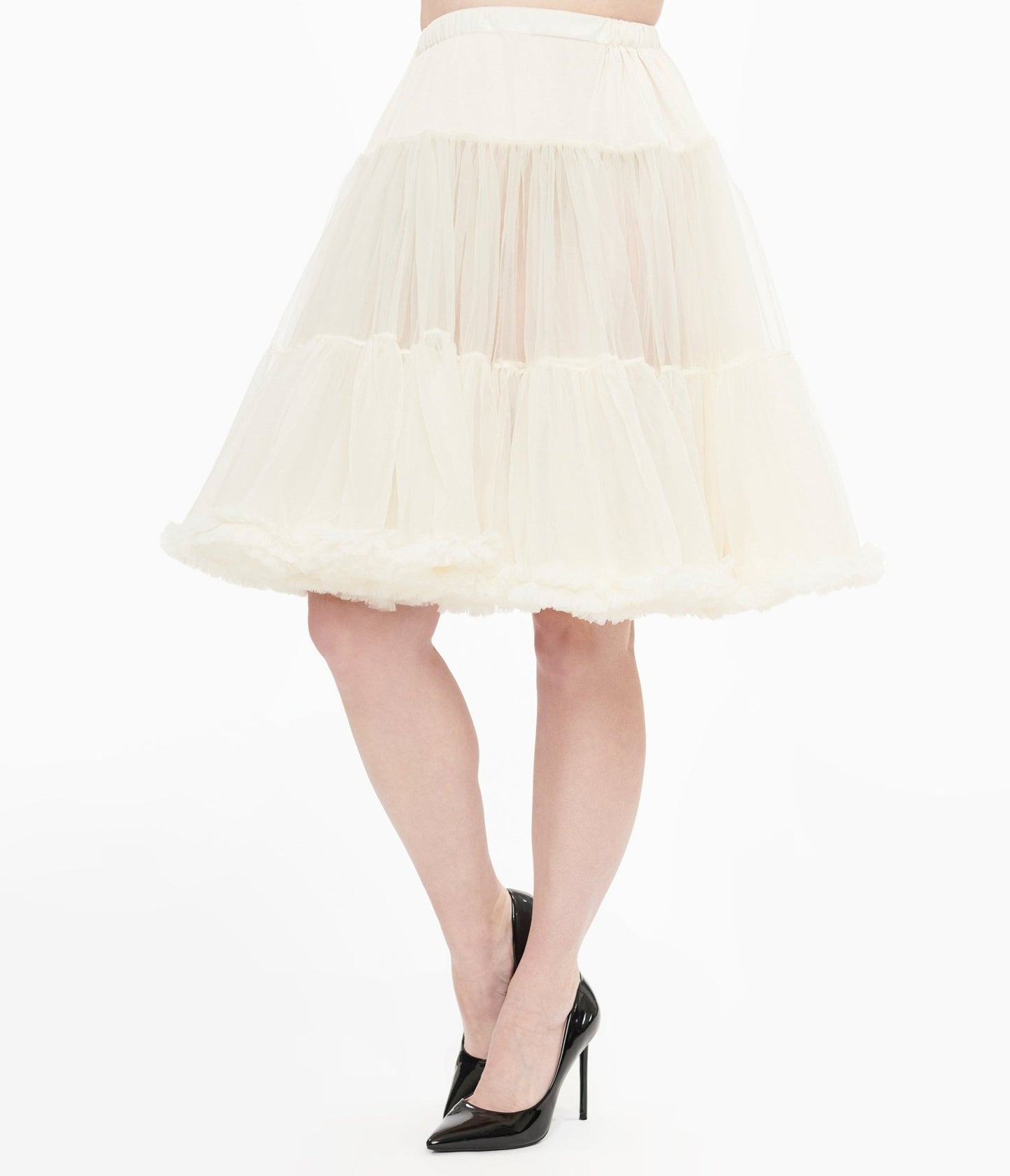 Unique Vintage 1950s Ivory Retro Style Ruffled Petticoat Crinoline - Unique Vintage - Womens, ACCESSORIES, PETTICOATS
